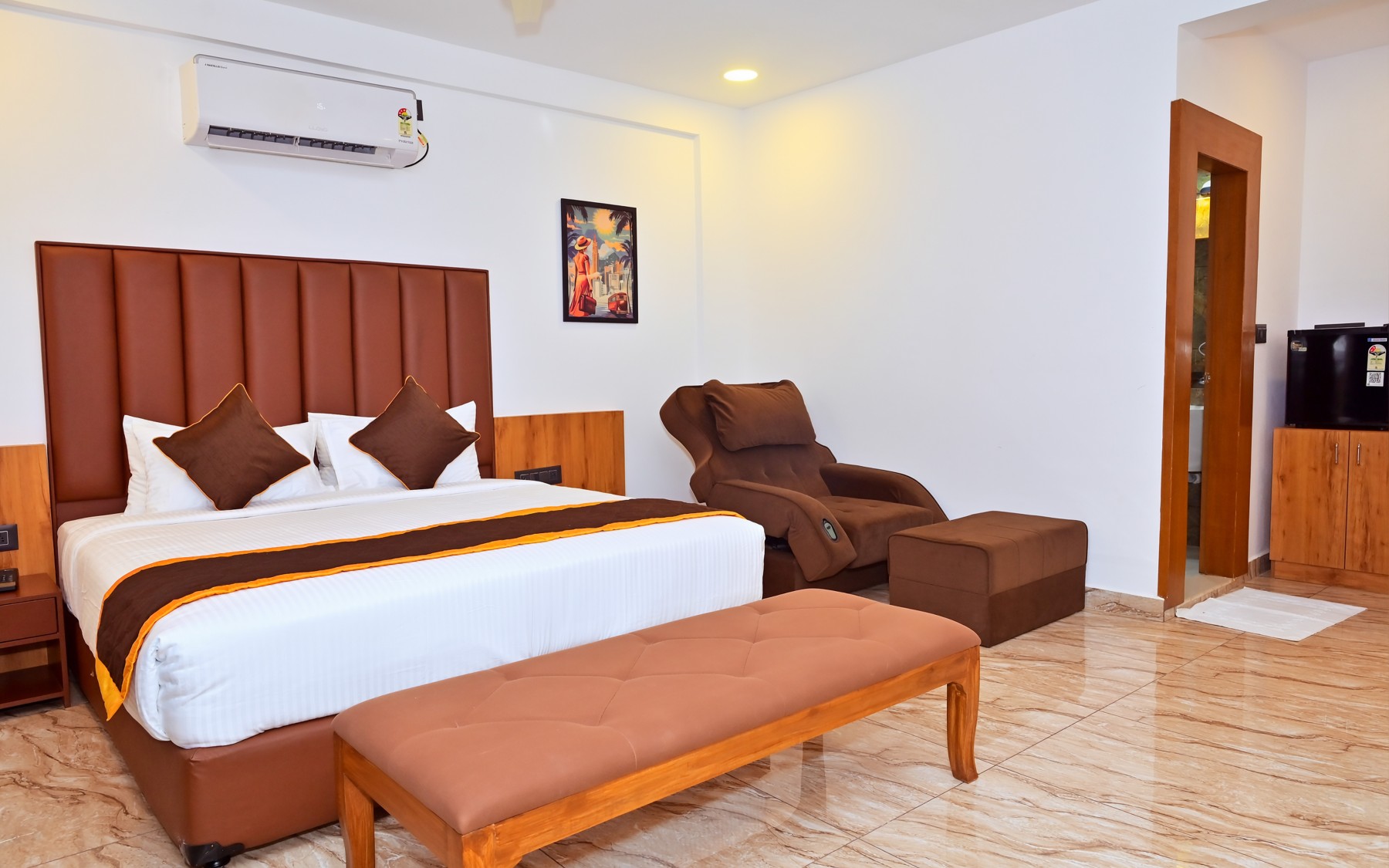 A guest room at the hotel